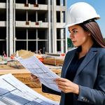 **

"A professional female architect, fully clothed in a modest business casual outfit, reviewing blueprints on a construction site. Background includes a modern building under construction and construction workers. Safe for work, appropriate content, perfect anatomy, natural proportions, professional photography, high resolution, professional, modest."

**