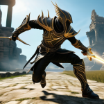 아키에이지 직업별 DPS 순위 - **ArcheAge Darkrunner in Action:** A dynamic, full-body shot of a male Darkrunner character from Arc...