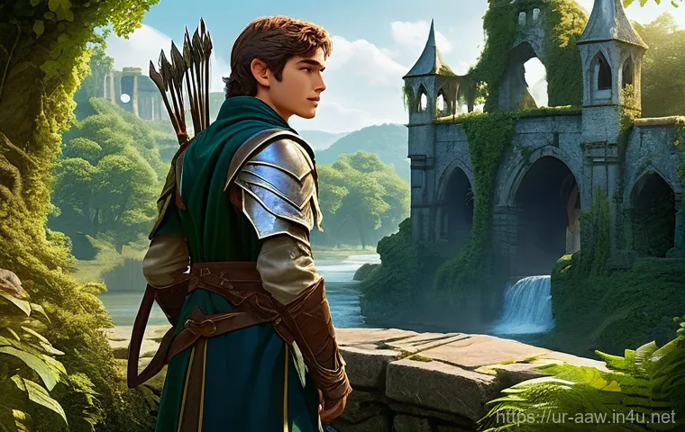 아키에이지 신규 유저 친화 시스템 - **Prompt 1: A Welcoming Start to Adventure**
A new player character, a young male elven ranger, ...