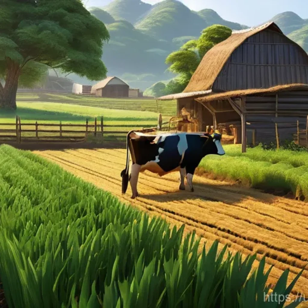 아키에이지 경제 시스템 분석 - **Prompt: "A serene 16x16 farm in ArcheAge, bathed in the soft glow of a late afternoon sun. A dilig...