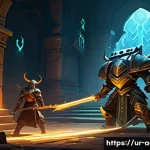 아키에이지 PvE 상위권 콘텐츠 - **Prompt:** "A vibrant, action-packed scene inside a fantastical, ancient dungeon. In the foreground...